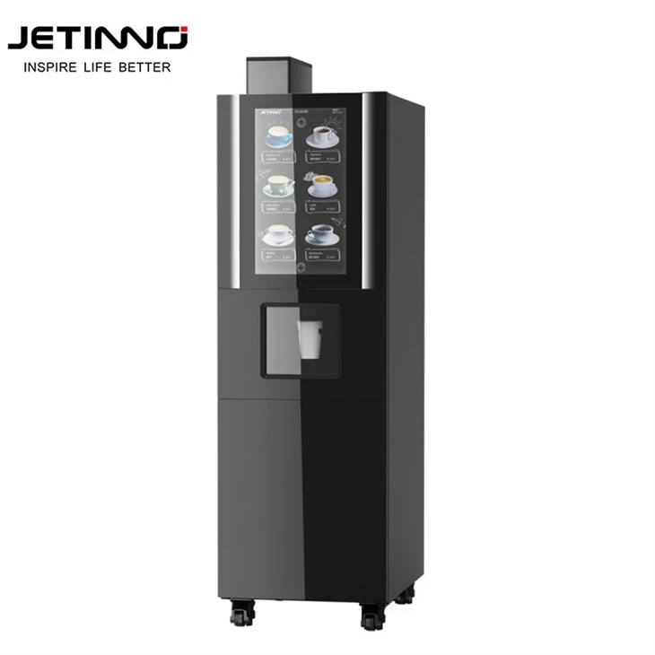 Freistehender Kaffeeautomat für Heißgetränke mit 22-Zoll-Vertikalbildschirm